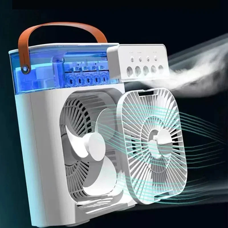 3 In 1 Fan AIr Conditioner Humidifier Small Air Cooler LED Night Light Portable Air Adjustment Fan Office Home Fan New