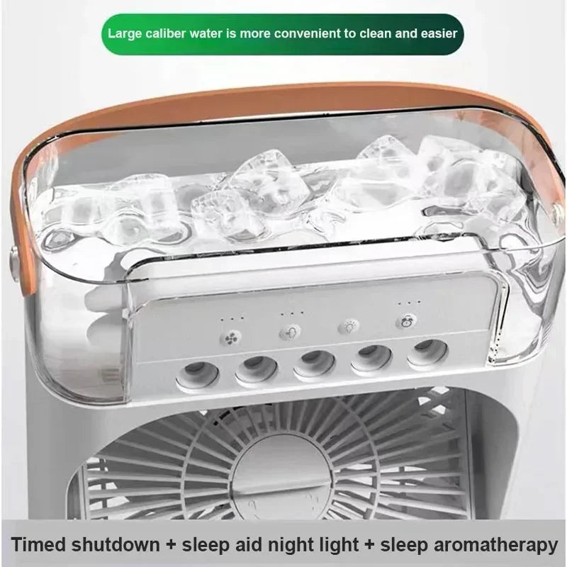 3 In 1 Fan AIr Conditioner Humidifier Small Air Cooler LED Night Light Portable Air Adjustment Fan Office Home Fan New