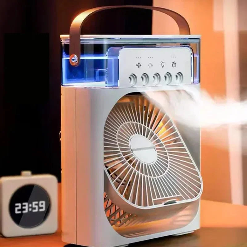 3 In 1 Fan AIr Conditioner Humidifier Small Air Cooler LED Night Light Portable Air Adjustment Fan Office Home Fan New